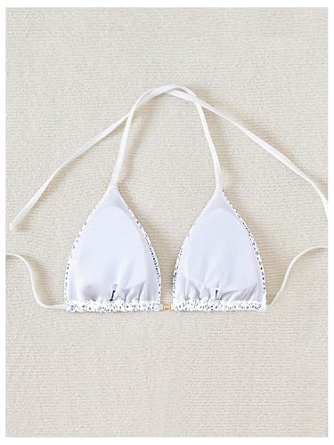 SOLY HUX Women's Halter Bikini Tops Summer String Triangle Bathing Suit Swimsuit Top Only2