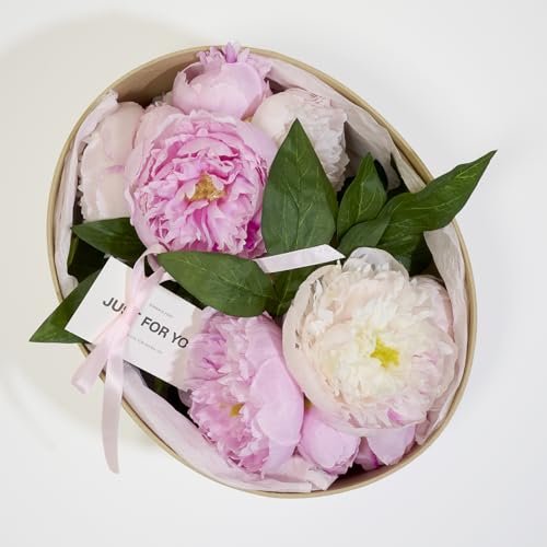 Peonies Artificial Flowers, Look Real Light Pink Peonies for Wedd...