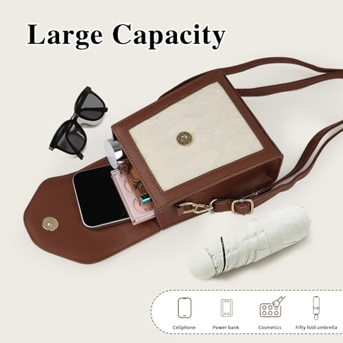 Cell Phone Purse,Small Crossbody Purse Adjustable Shoulder Strap Magnetic Buckle Leather Shoulder Wallet Purse4