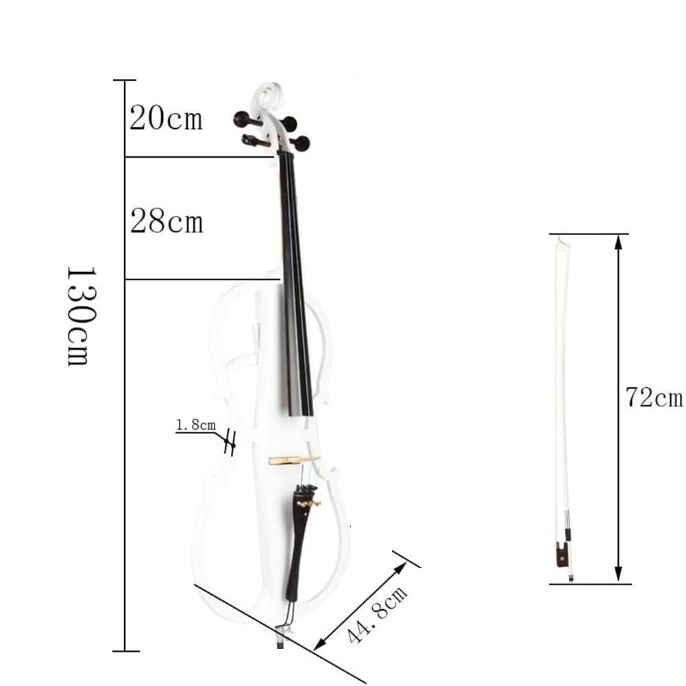 Violoncello 4/4 Violoncello elettronico Professionale con Corpo in Legno d'Acero Violoncello Fatto a Mano Kit Violoncello Full Size Accessori in Ebano