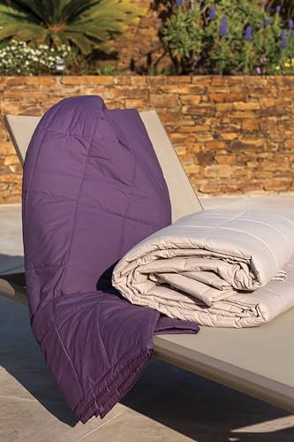 Cap Ferret Washed Cotton Flat Sheet, 270 cm x 290 cm, Fig, King - Image 2