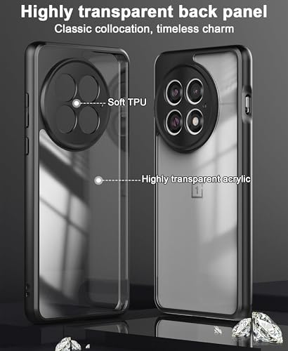 Image of Hybrid Shockproof Back Cover Case for OnePlus 13R 5G | Hard Back Cover Case for OnePlus 13R 5G (PC & TPU, Transparent Clear Back)