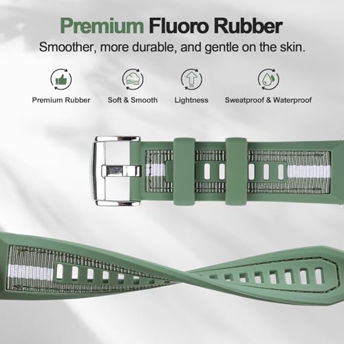 Image of One Click 22mm Strap Compatible with Huawei Watch GT6 Pro GT 6 46mm Band Nylon Silicone Replacement GT5 GT4 Strap Compatible with Garmin Venu 4 Bands 45mm,GTR 4,Bip 6,Vivoactive 4