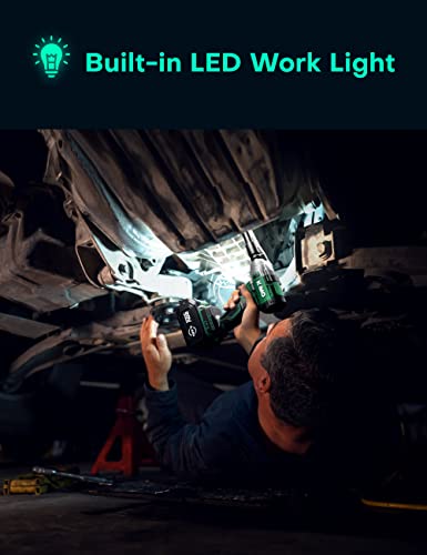 Kimo Cordless Impact Wrench, 3000 Rpm, 1/2 Impact Gun With 3.0Ah Li-Ion Battery, 7 Drive Impact Sockets, 3 Inch Extension Bar, 1 Hour Fast Charger,1/2 Impact Driver W/Max Torque 260 Ft-Lbs (350N.m) #TOP5