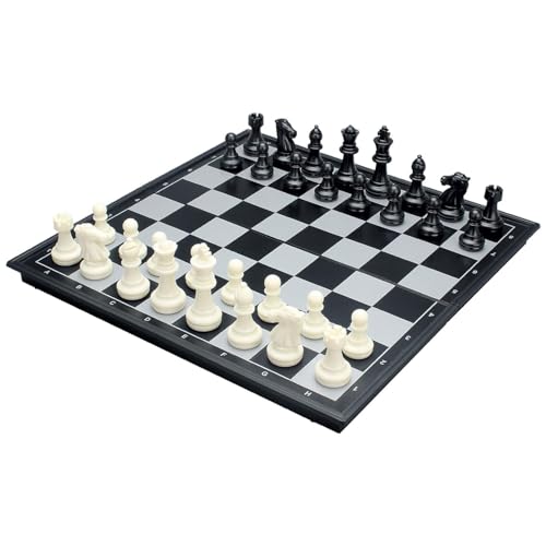Image of Fun4You Magnetic Chess Set, Folding Travel Board Game, Black and White Pieces, Portable Strategy Game, ABS Plastic