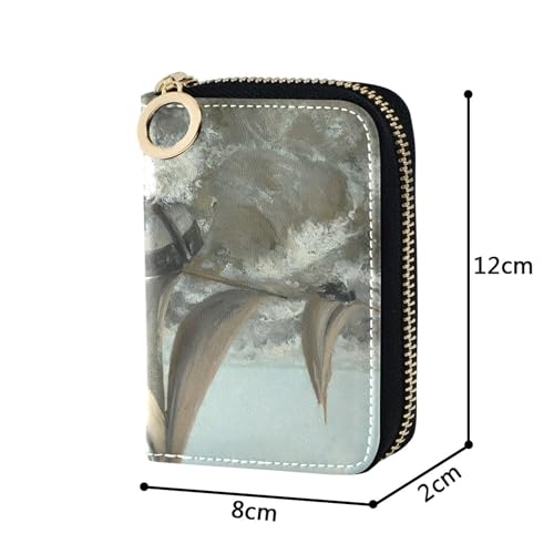 Sea Sailing Ship Courbet Painting Womens Wallets Zip Around Cute Card Holder Wallets RFID Blocking Small Coin Purse Pouch with Zipper3