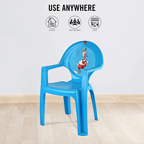 Image of Cello New Tulip Comfortable Kids Chair with Backrest for Study Chair|Play|Dining Room|Bedroom|Kids Room|Living Room|Indoor-Outdoor|Dust Free|100% Polypropylene Stackable Chairs, Blue