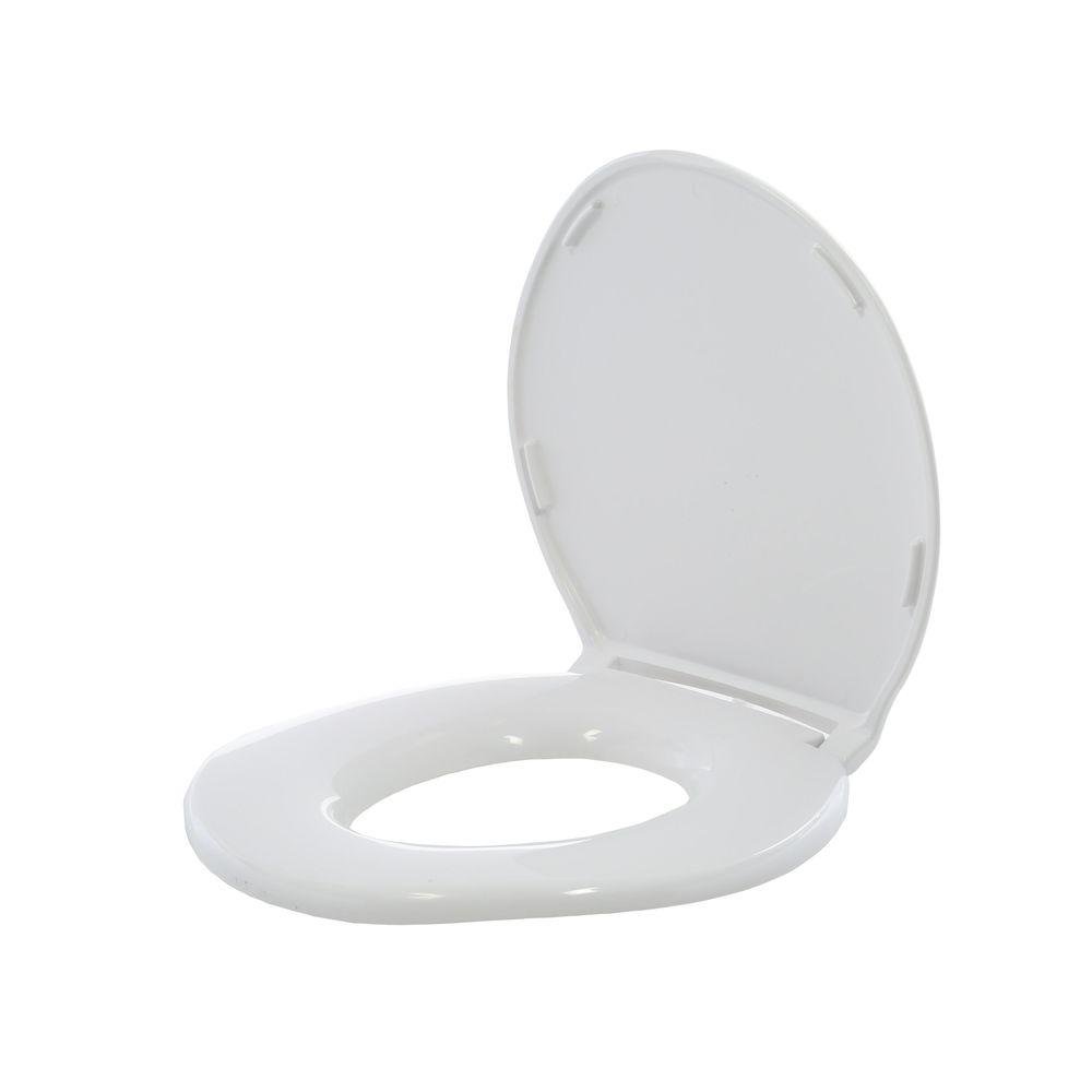 Big John Products 6W Big John 6-W Oversized Seat with Cover – for Round Or Elongated Toilet Bowls – Weight Capacity 800 Pounds – White, Large