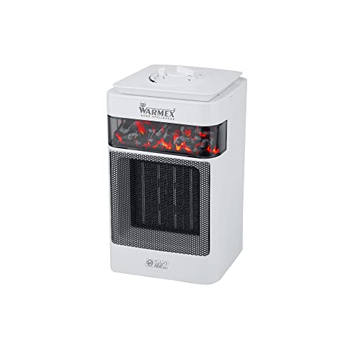 Warmex Bonfire Room Heater for Home | Fast Heating with 2 Heat Setting 750/1500 W |Ideal for Bedroom and Office| Silent Operation for Small Space |Oscillation & Fan Mode Safety Features (White)