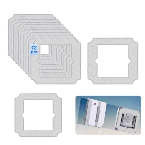 12 Pièces Serpillère Rechange Compatible avec ECOVACS WINBOT Mini, Microfibre Lingette Robot Lave Vitre pour W-CC02-0012 Lavables Chiffon de Nettoyage,...