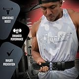 Beast Power Gear Weight Lifting Belt - 4” Genuine Leather Belts Padded Lower Back Support for Gym Bodybuilding Squat Deadlift Weightlifting Cross Strength Training Men Women Free Wrist Wrap (Small 24"