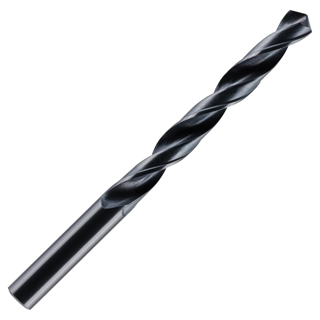 8.3mm HSS Jobber Drill Bit - Black Roll Forged HSS-R For Carbon + Alloy Steel, Plastics & Wood. DIN338 (8.3mm x 117mm (21/64"))