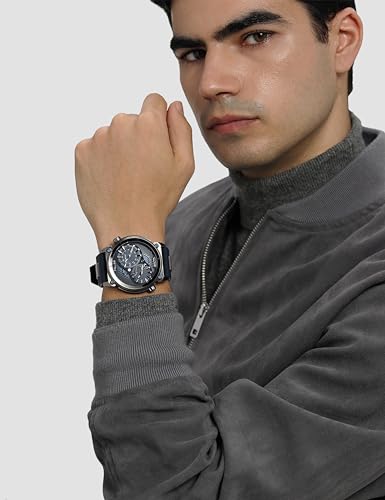 Image of Police Quartz Black Round Dial Men's Analog Watch | Silicone Strap Material | Water Resistant Watch - PLPEWGM0071803