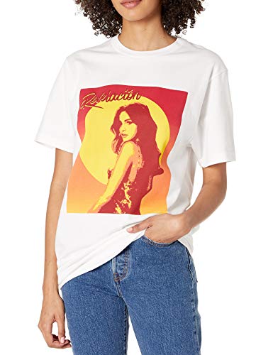 Selena Gomez Official Exclusive Graphic T-Shirt â€“ RevelaciÃ³n Mural Sunset, White Band Tee (Medium, White)