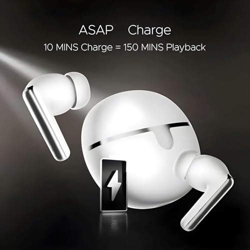 Image of Original for Boat Elite 161 ANC TWS Earbuds w / 32 dB ANC, 50 hrs Playback, 50 ms Low Latency BEASTTM Mode, IWPTM Tech, Dual EQ Modes, 4 Mics with ENx, ASAP Charge, Bluetooth v5.3 (White)