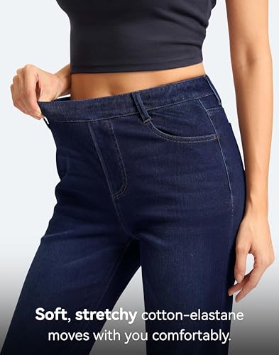 Image of Rammus Straight Leg Jeans for Women | Stretchy, Pull on, Sweatpant Jean, High Waisted, Denim Pants, Trendy, Jeggings, Bootcut, Comfortable