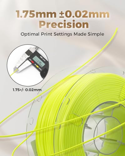 Image of VOXELAB Silk+ PLA Filament 1.75mm, Shiny Chrome-Like Finish with Enhanced Layer Adhesion, 1kg (2.2lbs) for Most FDM 3D Printers, Smooth & Flawless Printing(Yellow)