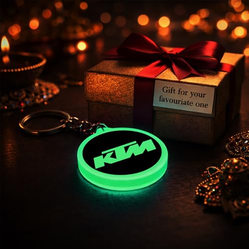 Image of Mi Glow Store Glow in Dark Keychain for Bike Men | Gift for Man | Bike Accessories | Charges in Light Glows in Dark | Key chain for Bike