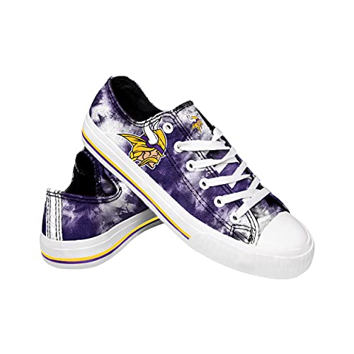 FOCO NFL Womens NFL Team Logo Ladies Fashion Tie Dye Low Top Canvas Sneakers Shoes