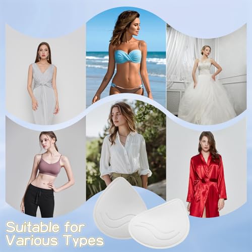 Image of KOOAAICCHI Bra Pads Inserts 3 Pairs-Bra Pads Sewn Padded Removable Inserts for Women's Sports Bra or Swimsuit Insert