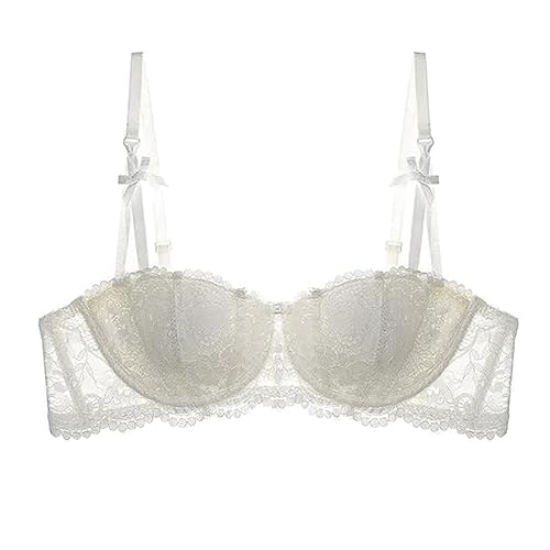 Genérico Sujetador Push Up Sin Tirantes - Sujetador de Media Copa de Encaje Sexy Sujetador Nupcial Push Up Sujetador Push Up de Encaje clásico para Mujer Separadores Cajones Ropa Interior