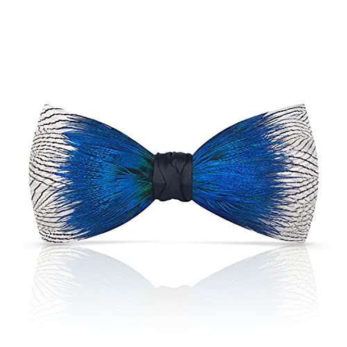 Image of Feather Bow Ties for Men Original Luxury Elegant Wedding Bow Tie Pre-Tied Handmade Mens Bowties for Tuxedo