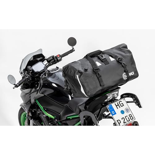 QBag wasserdichte Hecktasche/Gepäckrolle für Motorrad - 50L - Schwarz
