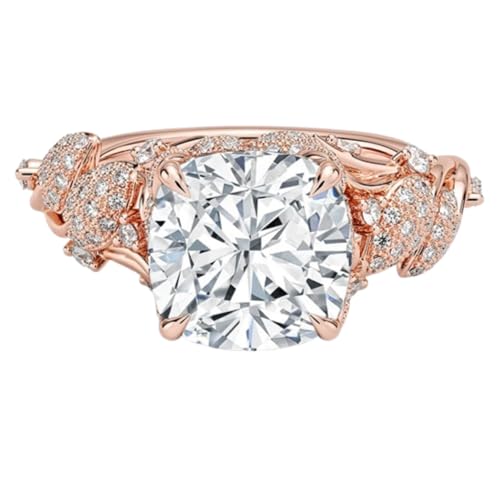 VIRISHTAA 3 Ct-5 Ct Cushion Moissanite Wedding Ring, Engagement Ring