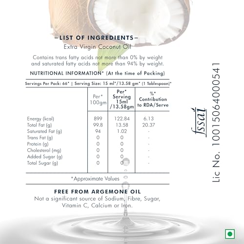 Image of JIVO Cold Pressed Extra Virgin Coconut Cooking Edible Oil 1 Litre | Multipurpose Use, Good for Salad Keto Diet Dressing Zero Cholesterol Trans Fat Chemical Free. (Pack of 2)