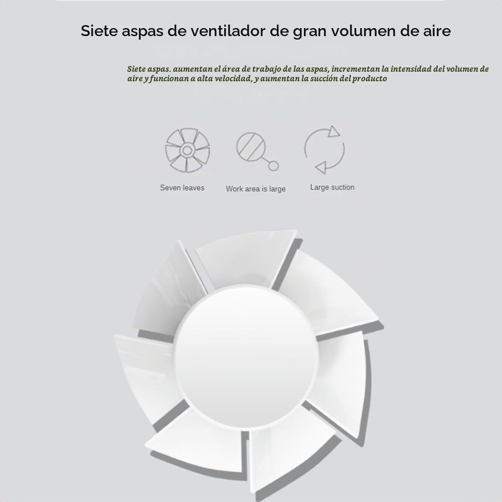 Extractor de Aire de Alta Velocidad de 4 Pulgadas para Inodoro, Cocina, Baño, Colgante, Pared, Ventana, Extractor con Control Remoto