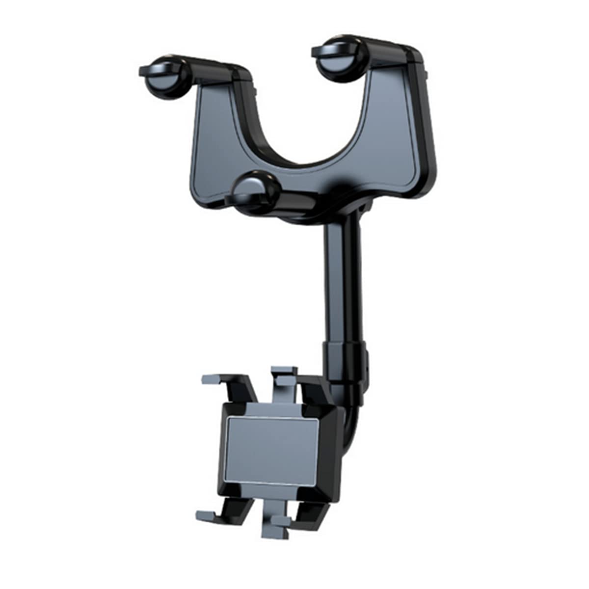 NGHTMRE 360° Rearview Mirror Phone Holder, Universal Rotatable and Retractable Car Phone Holder Cell Phone Stand for Car Multifunctional Mount Phone Holder with Automatic Adjustment Clamp Arm