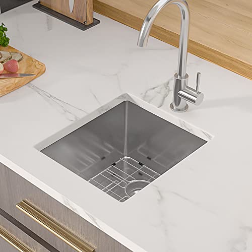 Stainless Bar Sink - Lofeyo 15 Inch Undermount Wet Bar Prep Sink Stainless Steel 16 Gauge Round Corner Single Bowl Under Counter Kitchen Sink Basin #TOP1