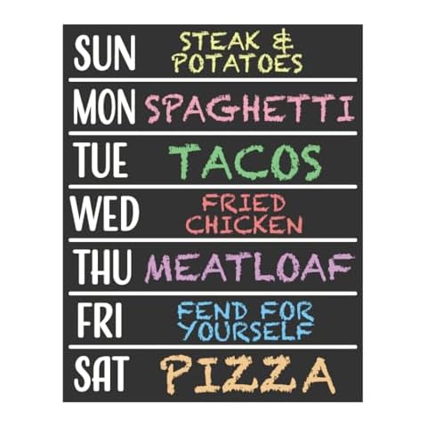 Weekly Meal Planner Chalkboard Sign - 11.5x14.5 Reusable Weekly Planner - Dinner Menu Board, Chore Chart, and Business Hours Sign - Wall Mount - Made in USA Cover