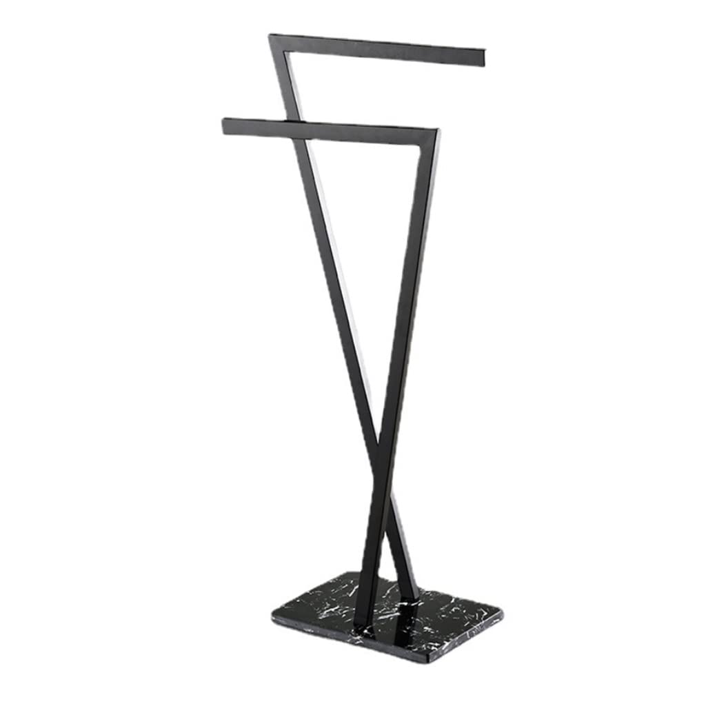 PGNEX Floor Towel Rack Stainless Steel Black Bathtub Rack Creative Bathroom Bathrobe Rack Towel Bar Bath Towel Rack