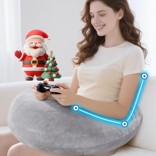 Reading Gaming Pillow for Bed Adult Kids: Lap Desk Pillow for Sitting in Bed/Sofa/Floor - Compact Arm Support Pillow for Reading/Gaming/Working/Crocheting Improve Sitting Posture&Reduce Fatigue