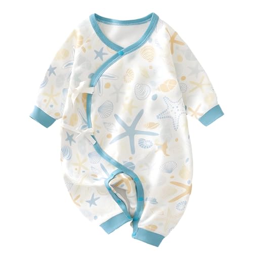 Image of Cherie Kids 100% Organic Cotton Soft 0-6 Months Unisex Footless Newborn Baby Sleepers Pajamas Romper Boys Girls Long Sleeve