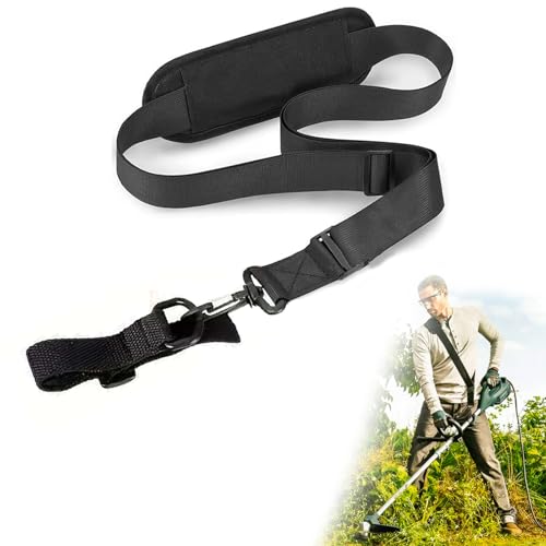 Professionnel Harnais de Débroussailleuse Sangles d'épaule Réglables Universel Bandoulière Tondeuse Nylon pour Motorsense,Tondeuse à Gazon (Noir)