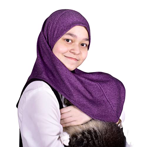 MuLanLegend Nur Denim Hijab | One Piece Instant Slip on Head Scarf | Lightweight Stretchy Soft Comfy Cover for Girls4
