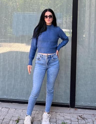 Image of Zeagoo Women's 2026 Fall Crewneck Cropped Sweaters Long Sleeve Knit Tops