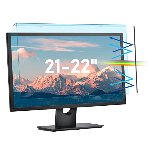 21-22 inch Universal Blue Light Blocking Screen Protector Panel for Desktop Monitors, SOPPY Anti UV and Blue Light Screen Filter for Monitors, Frame Hanging Type (490 * 317mm,16:9)