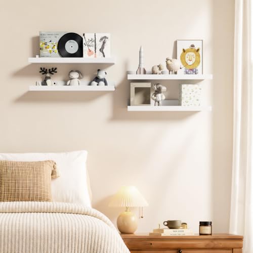 Image of BAYKA 15.7x5.12 Floating Shelves for Wall,Room Decor,Raised Lip,4 Pack