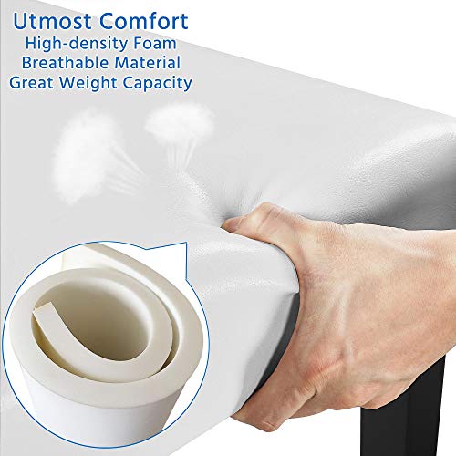 Yaheetech Dining Chair Faux Leather Parson Chair Modern Kitchen Living Room Side Chair Upholstered Padded Armless Chair With Solid Wood Legs Set Of 4, White #TOP4