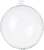 ZHMTang DIY Clear Plastic Christmas Fillable Balls, Acrylic Clear Plastic Ornaments Ball for Wedding
