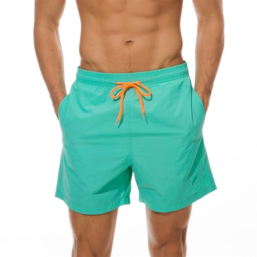 outfit spring Bañador Hombre Shorts de Baño Hombre Secado Rápido Traje de Baño con Bolsillos y Elástico Correas Ajustable Bañador Hombre Corto para Natación Playa Surf Deporte Vacaciones Verde XL