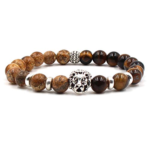 Pierre volcanique 8 mm contre le style banal : le bracelet en pierre naturelle de force