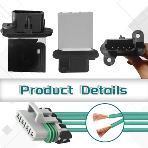 Image of HVAC Fan Blower Motor Resistor with Wire Harness, Compatible with 2005-2020 T0y0ta Tacoma, Replace# 973-582, 87138-04052, 8713804052, RU746, RU1435, 4P1650, 8713804050 with Manual AC Control