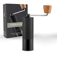 LAMBDA COFFEE® TERRA SIGMA I Espressomühle mit 108 einstellbaren Mahlgraden mit 0,055mm Einstellpräzision I Edelstahl Mahlwerk I leichtes Aluminium-Gehäuse I Hand Kaffeemühle manuell – Ansicht 1
