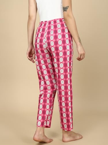 Image of PYNK by Lux Cozi Women's Cotton Printed Palazzo Pyjama Relaxed Lounge Pants | Super Soft Comfortable | Loungwear Pyjama Pant-Pack of 1