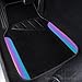 CAR PASS Chameleon Iridescent Reflective PU Leather&Waterproof Universal Carpet car Floor mats,Fit for 95% Suvs,Sedans,Vans,Trucks&Car Mat for Women(Reflective Color Change)