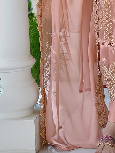 Image of INDO ERA Women's Organza Kurta and Pant with Dupatta Set